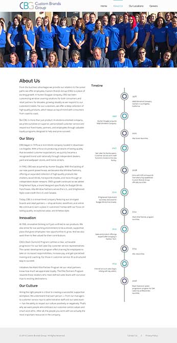 Custom Brands Group website on desktop