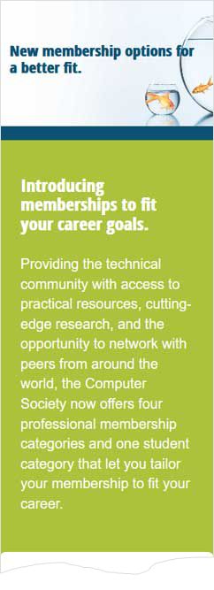 IEEE Computer Society landing page for membership options, mobile