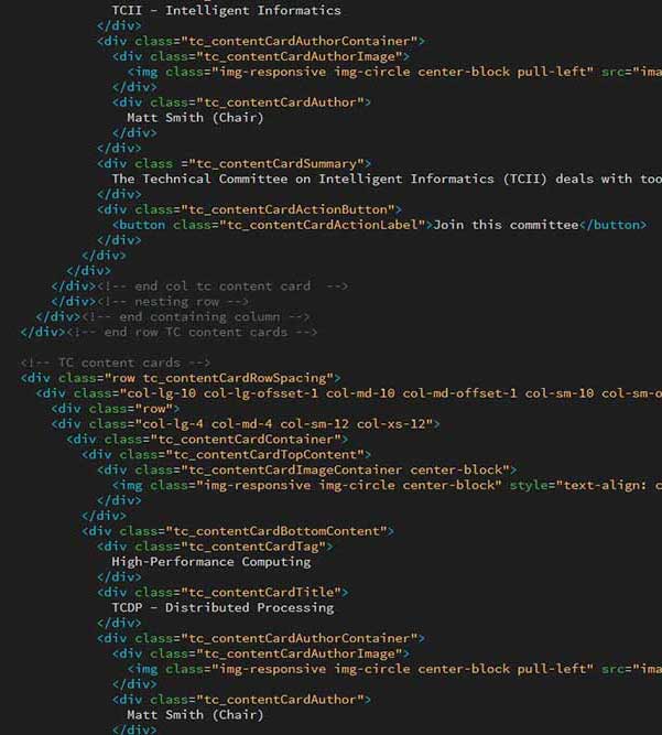 IEEE Computer Society site redesign code example