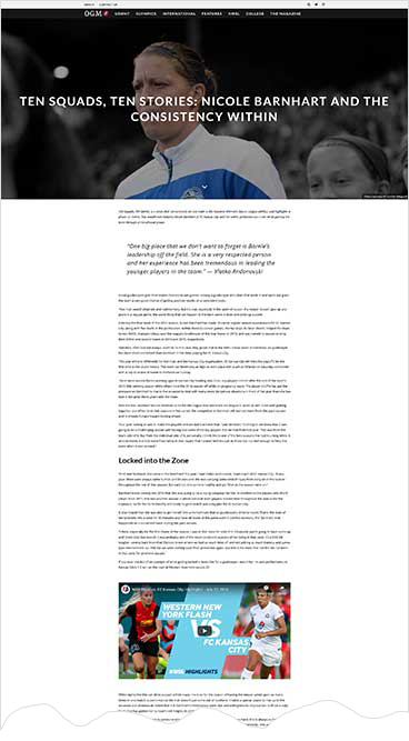 Our Game Magazine feature story, desktop