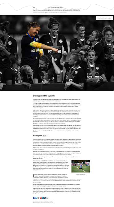 Our Game Magazine feature story, desktop